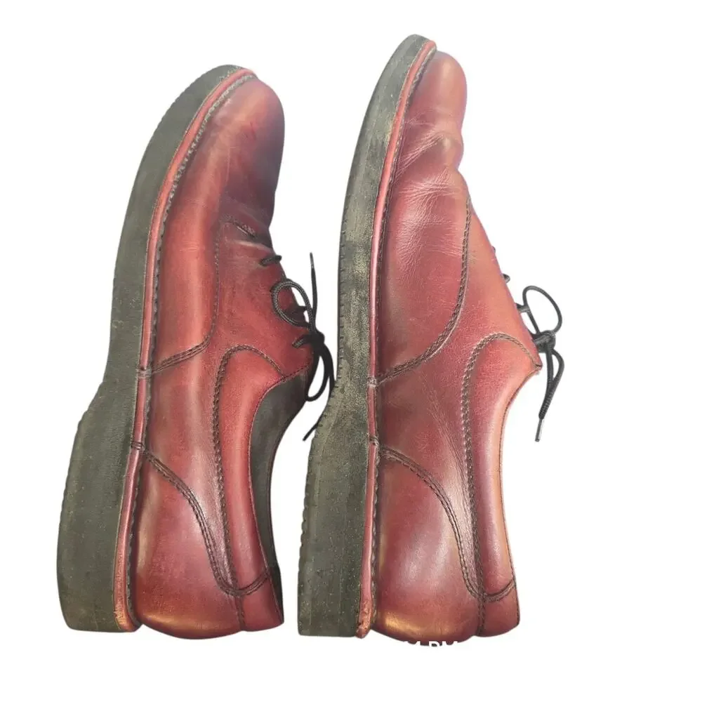 Rockport Men’s Oxford Dress Shoes Vibram Soles Burgundy Leather Size 10